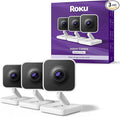 Roku Indoor Camera - Home Security - 3-Pack - Wired Security Camera & Pet Monitor with 1080p HD Color Night Vision, Compatible with Alexa & Google, Motion & Sound Detection, WDR & WiFi 6