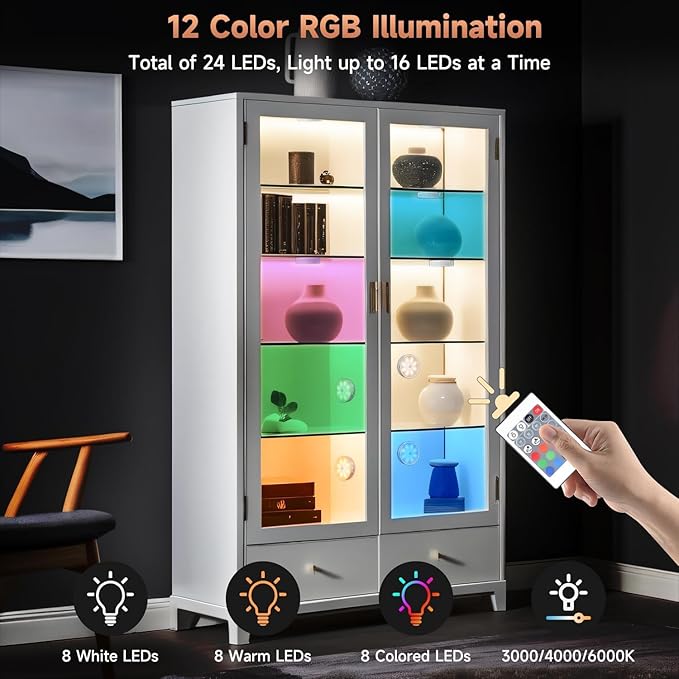 LED Under Cabinet Lights, Motion Sensor Lights Indoor with Remote, 1000 mAh Rechargeable, 3 Color Temps & 10 RGB Dimmable Puck Light, Closet Lights Night Light for Kitchen, Hallway (3 Packs)