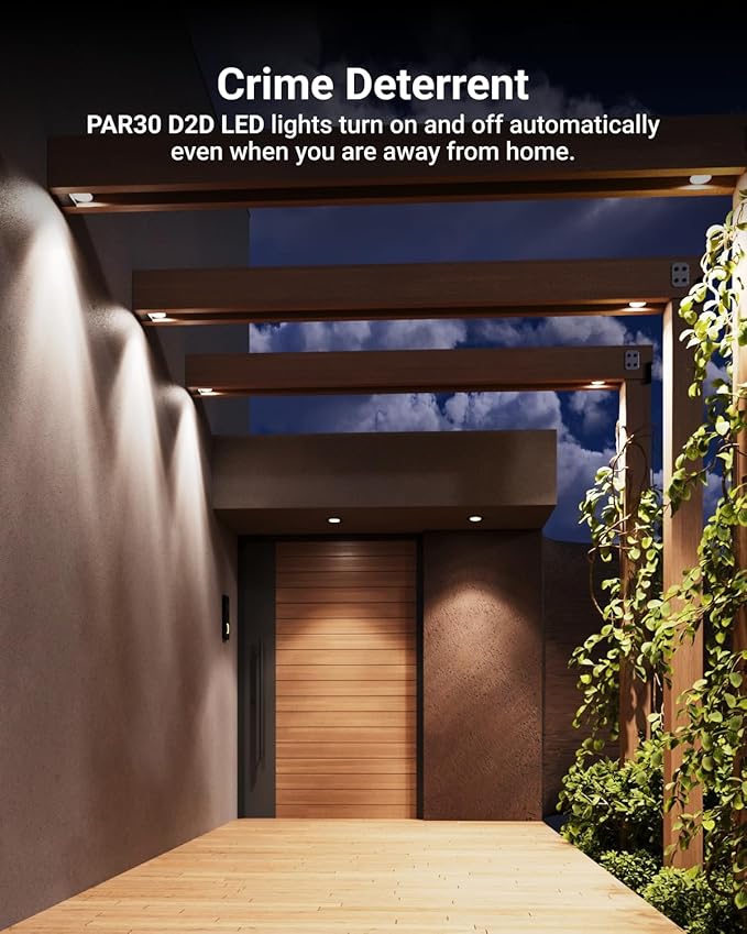 Sunco 4 Pack PAR30 LED Dusk to Dawn Light Bulbs, 850 Lumens, 11W, 4000K Cool White, Non-Dimmable, E26, Wet Rated Outdoor Flood Light Bulb with Photocell Sensor, for Porch, Patio, Backyard, UL