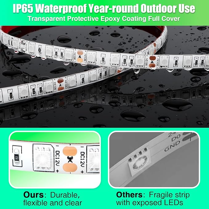 LED Boat Lights 16.4ft, LED Boat Strip Lights, Waterproof Boat Interior Light, Pontoon, Bass Boat, Kayak, Jon Boat, Cabin, Deck, Boat Navigation Lights(Green)