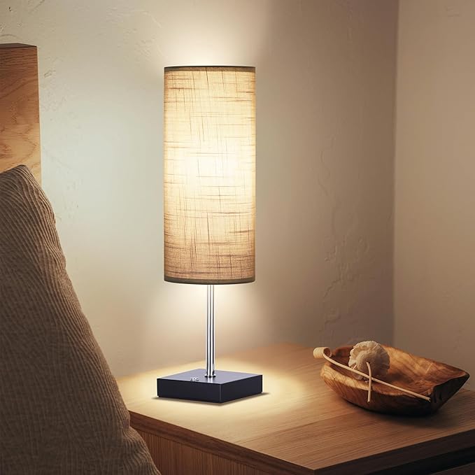 AVV Cordless Table Lamp, 5000mAh Battery Operated Lamp for Night Stand, 3 Modes Battery Powered Wireless Table Lamp, Touch Control Rechargeable Lamp for Bedroom, Living Room, 18 Inch Grey