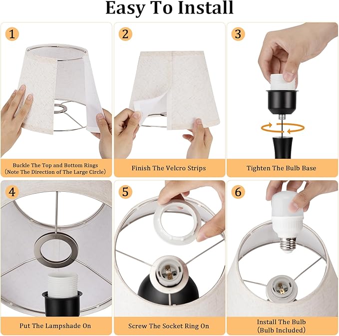 Seealle Touch Table Lamp for Bedroom, 3-Way Dimmable Small Bedside Lamps for Night Stands with Wires, Pearl-Black Desk Lamp for Kids Room, Office, Living Room, End Table(LED Bulb Included)