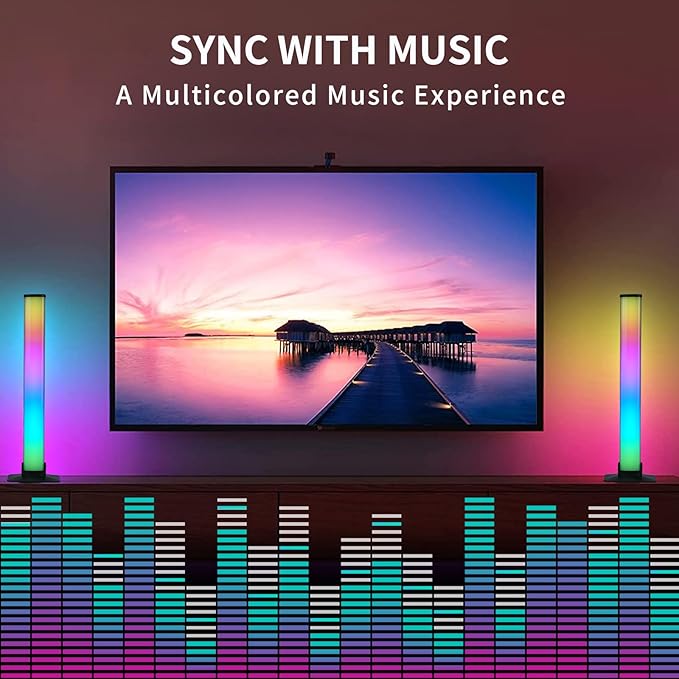 LED Light Bar, 12 Inch Smart RGB Gaming Strip, 16 Million Colors with Music Sync, USB Powered Wall Lighting for Room, TV, PC Decoration
