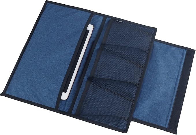 Gloppie Bedside Storage - Table Nightstand & Loft-Bed Caddy with Pockets - Dorm Organizer, Blue