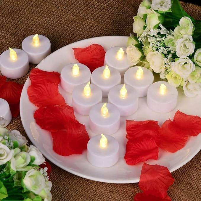 LED Tea Lights Flameless Candles: Battery Operated Bulk 100-Pack Realistic and Bright Flickering Long Lasting 200 Hours Electric Tealight Candles for Home Decor Halloween Christmas Wedding (White)