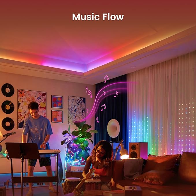 YEELIGHT LED Strip Lights, 40FT Smart Light Strips with 216 LEDs and Music Sync, RGB Color Changing Lights with Bluetooth Connected and APP Control, Led Lights for Bedroom, Living Room, Home Decor