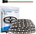16.4FT WS2812B 5V LED Strip Lights 300 Individual Addressable RGB IC 5050SMD LEDs - Flexible Black PCB IP30-60LEDs/m MagicRGB Dream Color for DIY Chasing Color Project (No Power Supply & Controller)