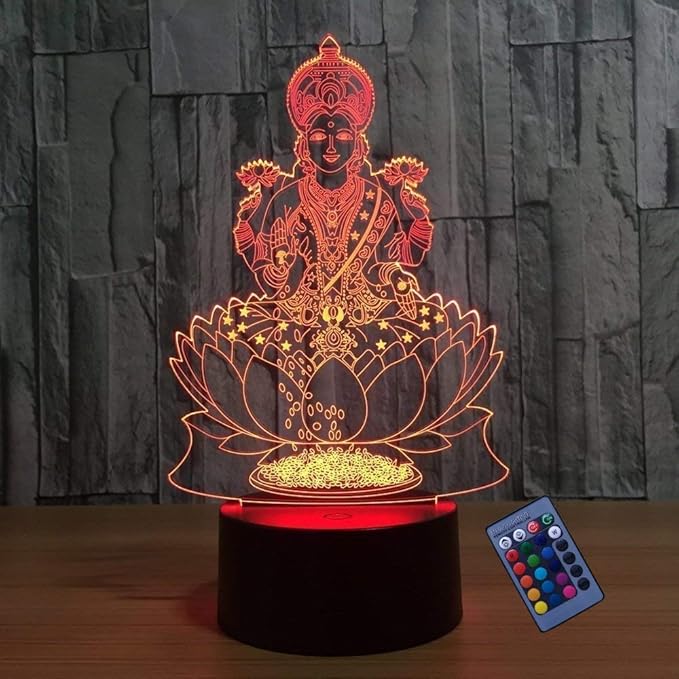 Optical Illusion 3D Buddha Statue Night Light 16 Colors Changing USB Power Remote Control Touch Switch Decor Lamp LED Table Desk Lamp
