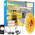 White LED Strip Lights 3000K-6500K 23ft Dimmable, Smart Strip Light Alexa Compatible, 24V WiFi Flexible Tape LED with APP & RF Remote, Cabinet Lighting Self-Adhesive for Room, Kitchen
