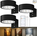 3-Pack Picture Lights for Wall, Rechargeable Battery Operated LED Painting Light with Remote Control Dimmable & Timer, 3 CCT Magnetic Art Display Lighting, Wireless Wall Decor Puck Light, Black