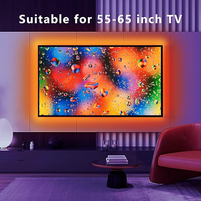 dalattin 12.5ft Led Lights for TV, 40-55 Inch USB RGB LED Strip Lights, TV Backlight with Remote Built-in MIC Music Sync, Bluetooth APP Control Led Lights for Gaming Bedroom, HDTV Mood Lighting