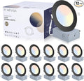 12 Pack Recessed Lighting 4 Inch with Junction Box, 5CCT 4 Inch Black LED Recessed Lights Dimmable 2700K/3000K/4000K/5000K/6000K, 9W 700lm Ultra Thin Recessed Lighting - ETL and Energy Star Certified
