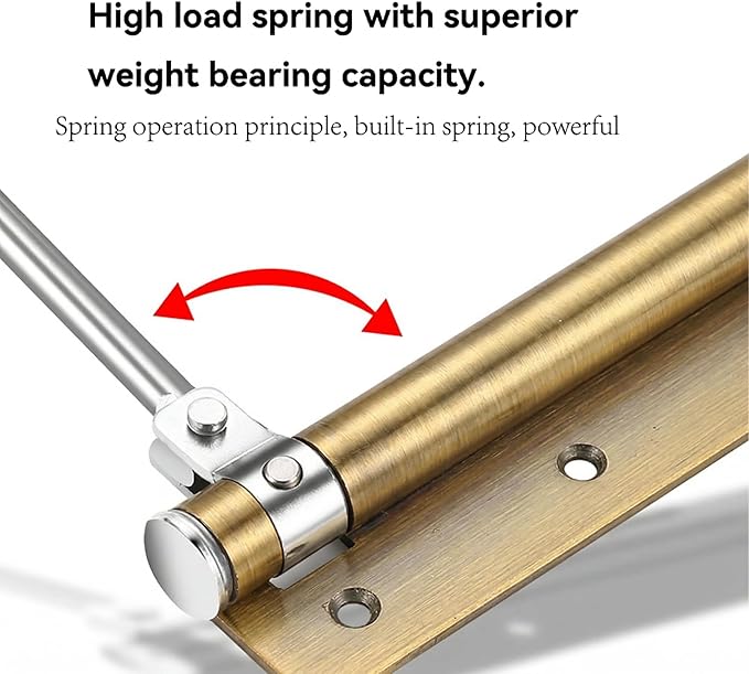 Automatic Door Closer Heavy Duty Adjustable Universal Installation/Wide-Angle Design/Tool-Free Force/Speed Adjustment/Commercial Grade Smooth Closing for Doors 80-120 lbs (Satin Gold)
