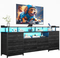 BTHFST 12 Drawers TV Stand Dresser for 65/70 inch TV, Entertainment Center with LED Lights & Power Outlets, 63" Large LED TV Stand, TV Console for Bedroom