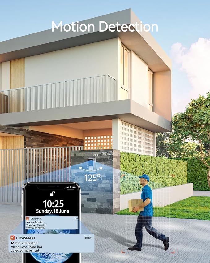 TMEZON WiFi Video Intercom System Doorbell with Camera and 7 Inch Monitor IP Wired Video Door Phone 1080P Wired Night Vision,No Monthly Fees, Support Remote Unlock Door Release,Snapshot, Tuya