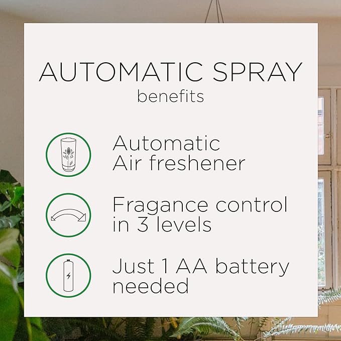 Air Wick Automatic Air Freshener Spray Starter Kit (Gadget + Refill), Fresh Linen, Air Freshener, Essential Oils