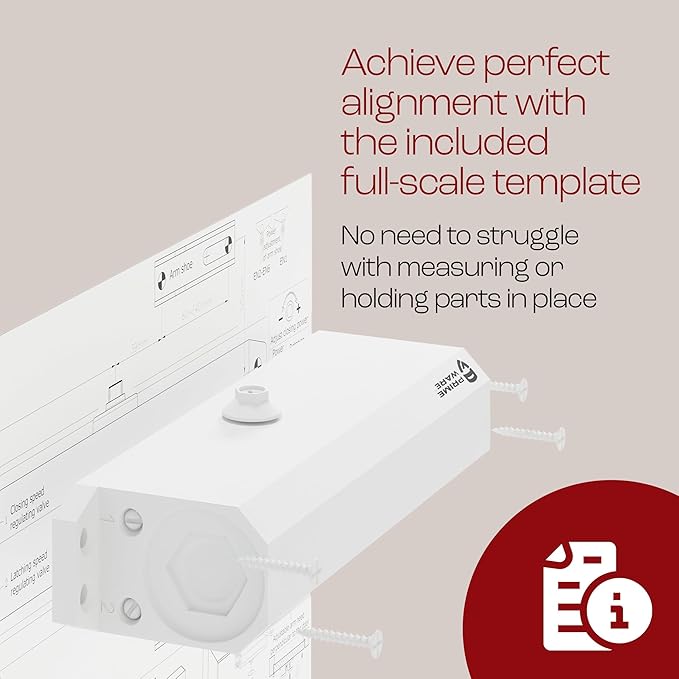 PrimeWare DC-600 Automatic Adjustable Door Closers for Home | Soft Close, No Slam | Residential and Commercial Door Closer | Level 1-6 | for Doors Weighing 30-300 lbs | Hydraulic Door Spring - White
