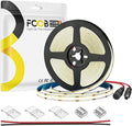 16.4FT COB LED Strip DC12V Warm White Flexible High Density Uniform Bright Light Strip 320LEDs, CRI90+ Dimmable 3000K LED Light for DIY Kitchen Bedroom Home Decor, No Power and Controller