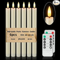 Flameless Taper Candles Battery Operated, Ivory LED Candles with Flickering Flame, 10.23" Plastic Electric Candlesticks, Remote Control & Timer for Home, Wedding, Christmas Decoration (Set of 6)