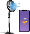 Comfort Zone Smart WiFi Oscillating Stand Fan, 18 inch, 3 Speed, Wall-Mountable, Voice Control, Full-Function Timer, Adjustable Stand up to 53 inches, Tri-Curve Technology to Reduce Noise, CZST180SBK