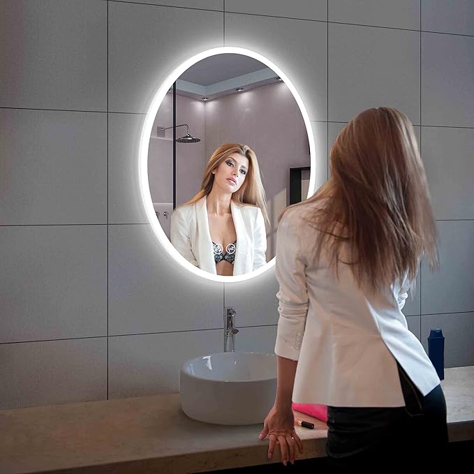 Blossom 24'' x 36'' LED Mirror for Bathroom Lighted Vanity Mirror for Wall Front Lights + Backlit LED Bathroom Mirror Anti-Fog Tempered Glass ETL Listed, Wall Mounted LED Vanity Mirror