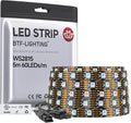 BTF-LIGHTING WS2815 (Upgraded WS2812B) LED Strip Light,UL Listed,16.4FT 300 LED/Pixels,Flexible Chasing RGB,Dual Signal Individually Addressable,5050SMD,3M Tape,DC12V IP30(No Adapter or Controller)