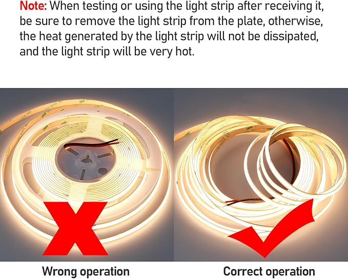 GOMING CCT COB LED Strip 24V 65.6ft/20M(2pcs X 32.8ft) 2700K-6500K Tunable White with 24V 200W Power Supply and Controller 576LEDs/M CRI 93+ Flexible IP20 Not Waterproof LED Tape Lights for Home Decor