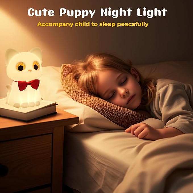 AVEKI Cat Night Light for Kids, Cute Squishy Silicone Cats Lamp for Baby Toddler Newborn Nursery, Dimmable Touch Night Light for Kids Room, Rechargeable Small Bedside Lamp Gifts for Girls (Cat)