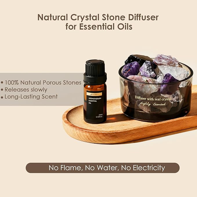 Aroma Stone Passive Diffuser with Essential Oils for Home, Bathroom, Office | Room Scent | Home Decor & Fragrance, Elegant Gift Packaging(Lavender Scent)
