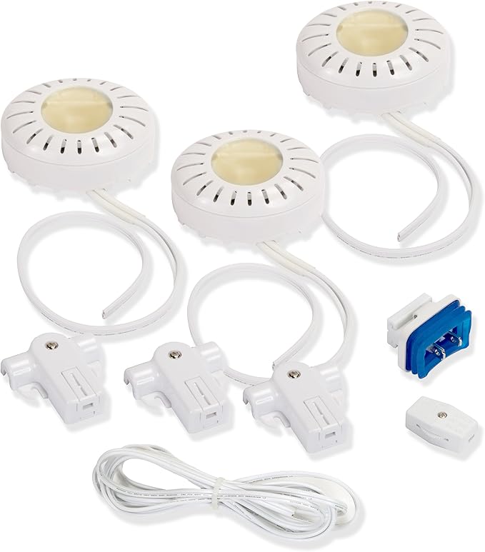 Amertac XPV30HCL 20-Watt Xenon Direct-It Accent Light Kit Pucks, White, 3-Pack