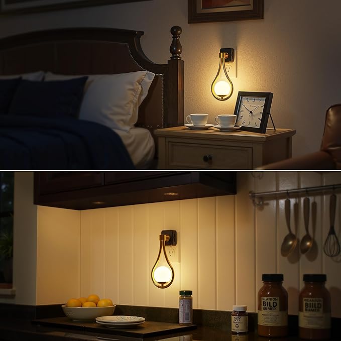 Briignite LED Night Light, Night Lights Plug into Wall, 0-100LM Dimmable Nightlight, 330° Rotating with Dusk to Dawn Sensor, Adjustable Brightness for Kids, Bathroom, Bedroom, Hallway, Stairway