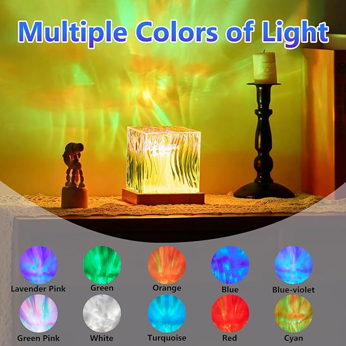 Galaxy Projector for Bedroom with Northern Lights Effect - 16 Color Changing Dimmable Mood Light with Dynamic Ripple, Remote Control, Night Light Projector for Kids Teens Adults Room Decor Gift