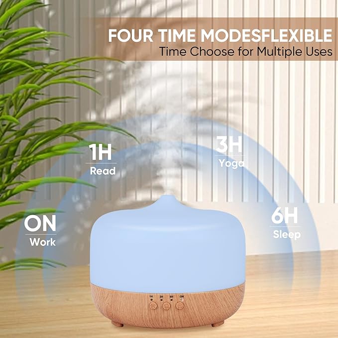 HAPPTWS 1000ml Essential Oil Diffuser - Remote Control Aromatherapy Diffuser 7 Color Changing LED for Large Room Home