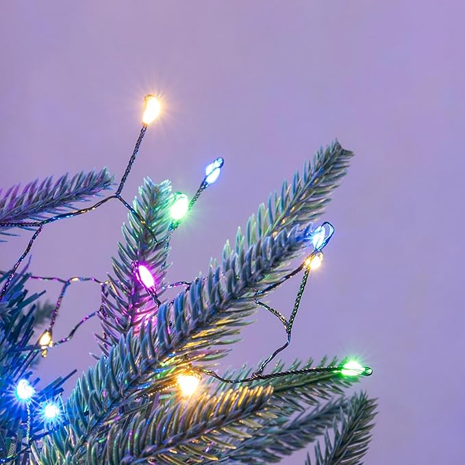 Firecracker Fairy Lights,20FT 200Leds Waterproof Twinkle Lights Plug in,8 Modes Remote String Light for Indoor Outdoor Christmas Wedding Birthday Patio Garden Decor,Green Wire,Multicolor