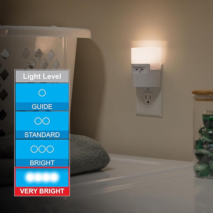 GE Ultrabrite LED Night Light, Dimmable, 100 Lumens, Plug-in, Dusk to Dawn Sensor, UL-Listed, Ideal for Bedroom, Bathroom, Nursery, Kitchen, Hallway, 45125, 1 Pack, White