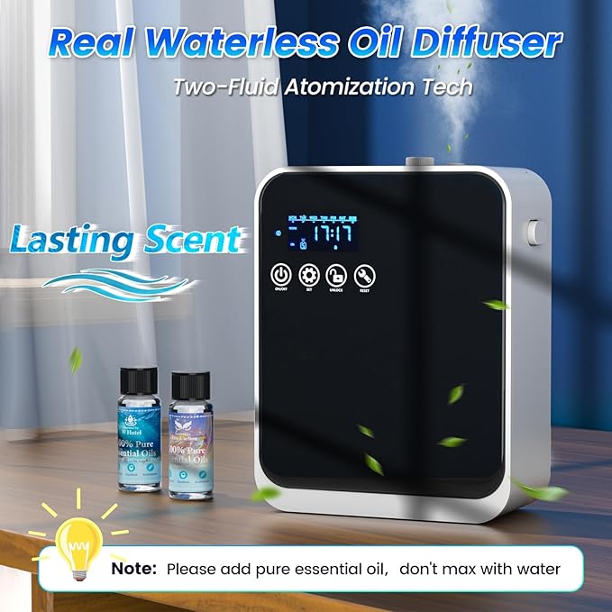 Waterless Essential Oil Diffuser,Hotel Home Aromatherapy Scent Diffuser with Smart APP & Touch Screen,250ml Capacity,1500 sq.ft Coverage|Large Room Oil Diffusers for Hotel Collection,Easter Day Gift
