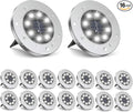 ZGWJ Solar Ground Lights,16 Pack Waterproof Solar Garden Lights, Upgraded Outdoor Garden Waterproof Bright in-Ground Lighting, Landscape Lighting for Pathway,Yard,Deck,Lawn,Patio,Walkway White