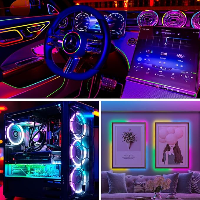 BTF-LIGHTING WS2812B IC RGB 2.7mm Ultra Narrow LED Strip 0807SMD DC12V Individually Addressable 9.8FT 160Pixels/m 480LED Dream Color Tape Light for Home DIY Decoration IP30 (No Adapter or Controller)