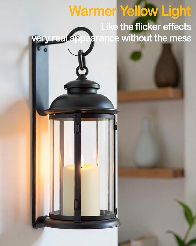 3"x5" Flickering Flameless Candles with Remote Timer, Real Wax, Ivory Pillar Candles, Set of 3 Large LED Battery Operated Candles for Home, Fireplace, Centerpiece, Rustic and Farmhouse Decor
