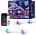 JOH Permanent Outdoor Lights,100FT RGB+IC Smart Eave Lights with DIY Color, IP67 Waterproof, App & Remote Control, 72 Scene Modes, Outdoor Roof Lighting for Christmas, Holiday & Daily Decor
