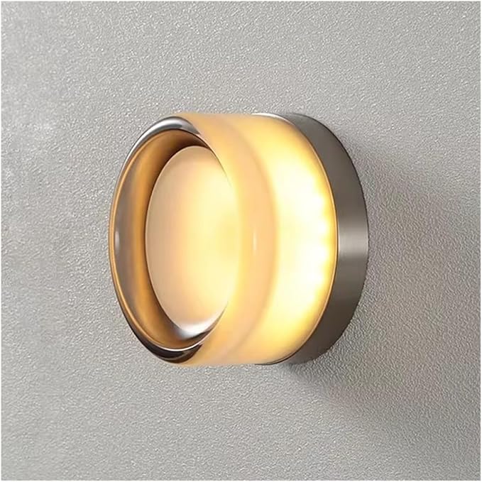 Modern LED Wall Lamp - Amber Jelly Sconces for Living Room, Corridor, Study & Dining Room - Smokey Grey Fixture - Stylish Home Decor Lighting
