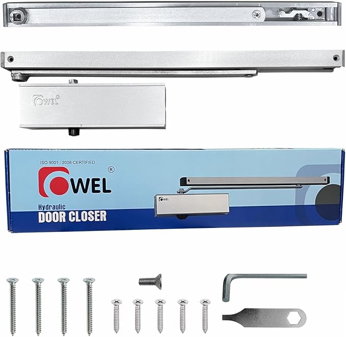 OWEL - Automatic Adjustable Door Closer for Residential/Commercial use, Heavy Duty with Slim Look and Easy Installation (Sleek & Heavy Duty VE300)
