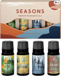 Folkulture Essential Oils for Diffuser for Home | Set of 4 Essential Oil | Diffuser Oils Scented | Essential Oils for Candle Making | Diffusers Fragrance Oils for Soap Making - Seasons