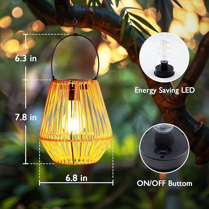 Homemory Solar Lanterns Outdoor Waterproof Hanging Lights, Outside Solar Lamp Decorative for Garden, Yard, Patio, Porch, Trees, Lawn, Pathway, Table (4)