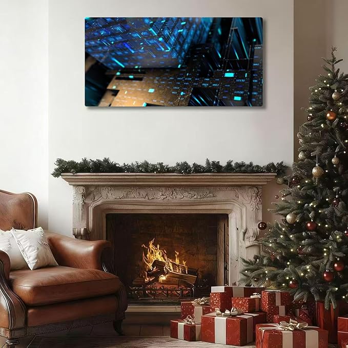 Wibinuki Wall Art Wall Decor Wall Paintings Cryptocurrency for Living Room Bedroom Bathroom Home Decor Can Be Hung Directly 20"x 40"