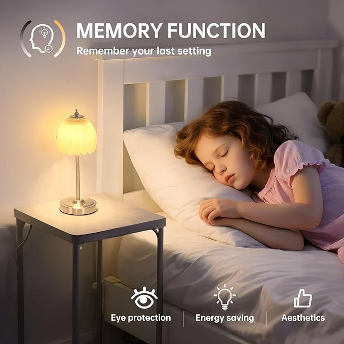 Tulip Table Lamp with 5200mAh Battery & Touch Control, Cordless Small Table Lamp with 3 Colors, Dimmable Rechargeable Table Lamps for Living Room, Bedroom, Desk, Bedside (Creamy Yellow Tulip)