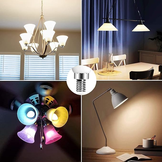 E12 LED Candelabra Light Bulbs 40W Equivalent, B11 Color Changing Candle Bulb with Remote Control,Colored Chandelier Light Bulbs RGB+5000K Daylight,5 Watt,12 Colors,2 Modes,Timer,Small Screw Base