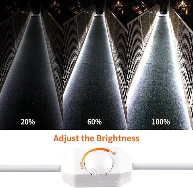 40ft LED Rope Lights, Dimmable 432 LEDs IP65 Waterproof Outdoor Indoor Linkable Cuttable Rope Light, 110V 6000K Daylight White Christmas Rope Light for Patio Garden Corridor Party Decor