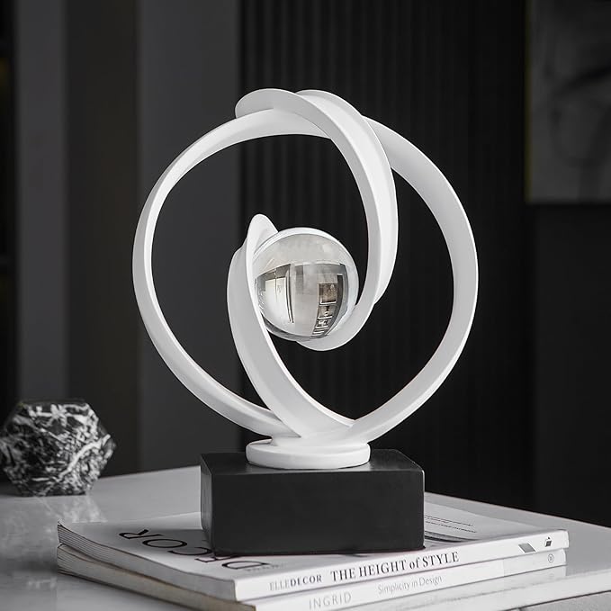 Modern White Statue Decor for Living Room, Abstract Art Sculptures Home Décor Accents for Coffee Table TV Stand Bookshlf, Resin Decorations for Dining Room Office Bedroom