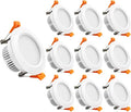 YGS-Tech 3 Inch LED Recessed Lighting, Dimmable Downlight 5W(40W Halogen Equivalent), CRI80, 3000K Warm White, Ceiling Light with LED Driver(10 Pack)